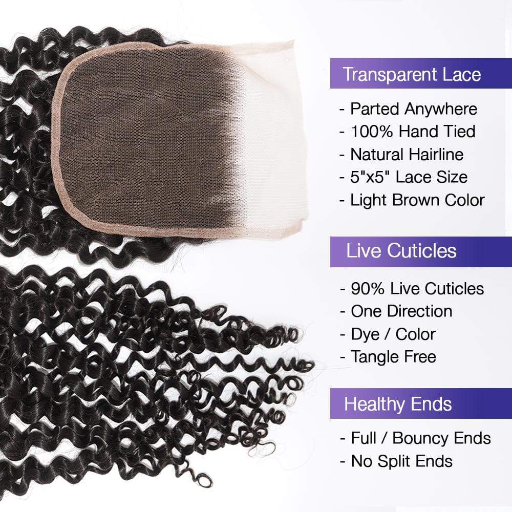 Bohemian Virgin Human Hair 5X5 HD Lace Closure