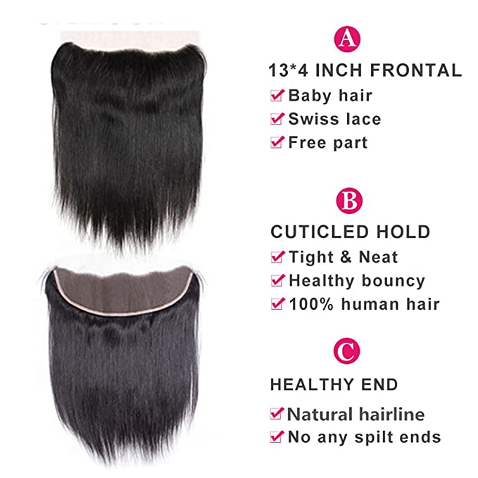 Straight Virgin Human Hair Lace Frontal 13x4