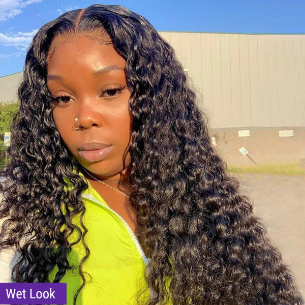 Deep Wave 210% HD Virgin Hair Lace Wig Full Frontal 13x4
